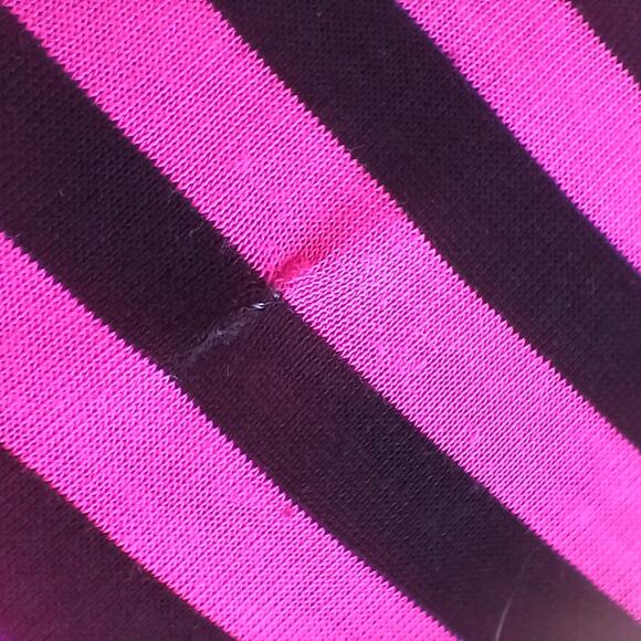 Just Love Hot Pink & Black striped T-shirt Dress 2X repaired comfy retro 90s - Picture 13 of 16